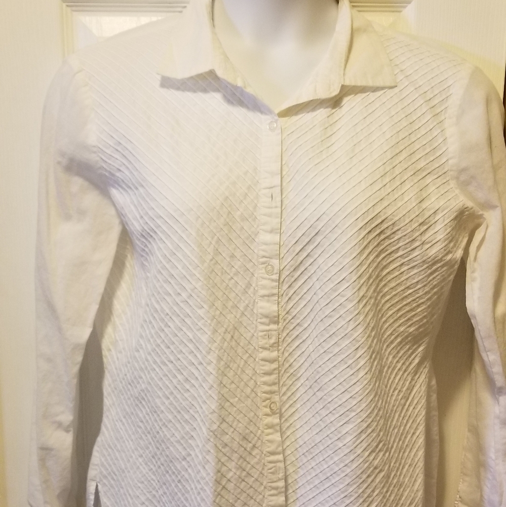 Harve Bernard white long sleeve button up shirt